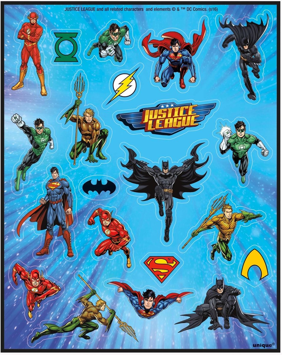 UNIQUE - 4 Justice League stickervellen - Decoratie > Stickers